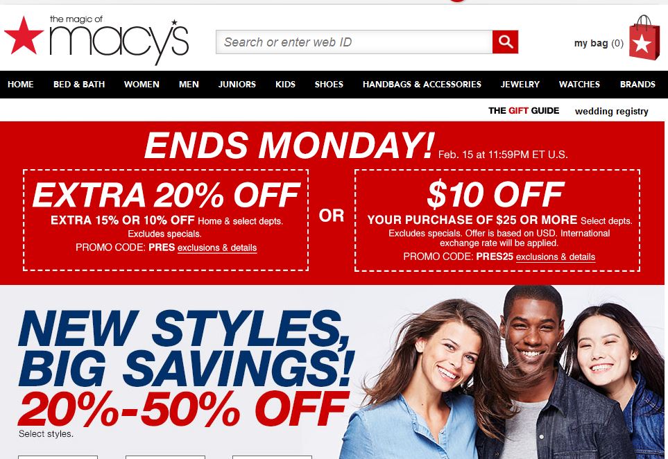 Macy's梅西百货官网折扣码领取，告诉你如何获得梅西百货85折优惠码0