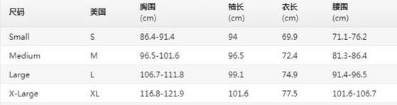 美版Champion冠军尺码对照表3