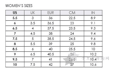 美国cole haan男鞋女鞋尺码对照表 可汗鞋子大小怎么选1
